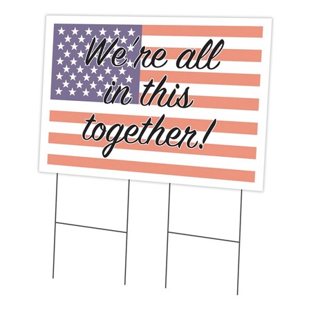 Amistad 24 x 36 in. Yard Sign & Stake - We Are All in This Together AM2028821